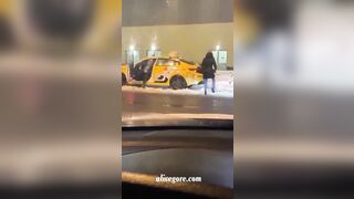 A Taxi Driver Threw A Drunk Customer Out Of The Car. Russia 