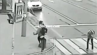 A Taxi Driver Attacked A Man Walking On A Zebra Crossing. Russia