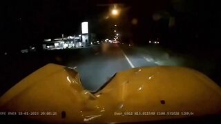 A Car Traveling At 50mph Hits A Man On A Road At Night 