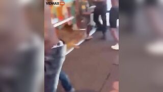 A Group Of Shirtless Thugs Attack People Outside Hooters Restaurant