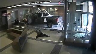 A Truck Crashes Into A Police Station Lobby 