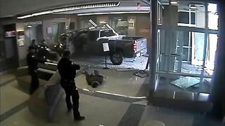 A Truck Crashes Into A Police Station Lobby 