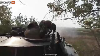 Stunning Footage Captures The Moment A Russian BMP-3 Tank Is Positioned