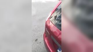 Angry Woman Slaps Her Husband In The Street