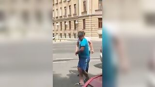 Angry Woman Slaps Her Husband In The Street