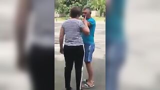 Angry Woman Slaps Her Husband In The Street