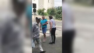 Angry Woman Slaps Her Husband In The Street