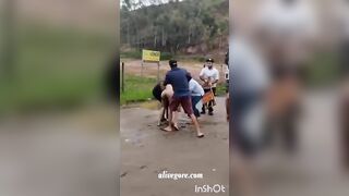 Beating Up A Man For Wandering Naked In The Street