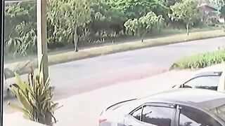 Cyclist Hits Car Head-on