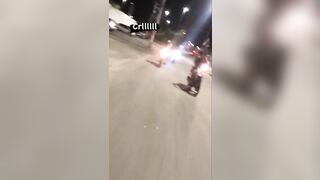 Brazilian Police Officer Crashes Motorcycle Into Light Pole