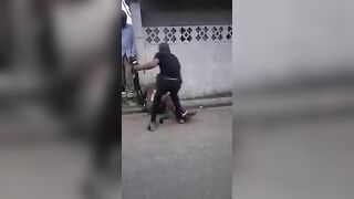 Caught Thief Whipped And Pepper Sprayed