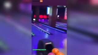 Chick Knocks Out Her Boyfriend With A Bowling Ball, Then Throws An Ace