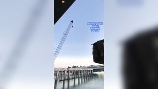 A Crazy Man Nearly Died After Jumping From A Giant Crane In Texas