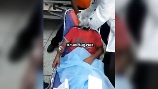 Doctor Pulls A Knife From A Man's Eye Socket