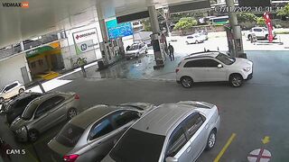 Driver Knocks Down Gas Station Employee, Man Survives -