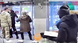 Drunk Bastard Punches An Old Woman In The Face In Shop