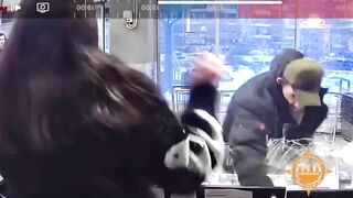 Drunk Bastard Punches An Old Woman In The Face In Shop