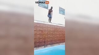 This Guy Tried To Do A Front Flip Off The Wall In A Small Pool