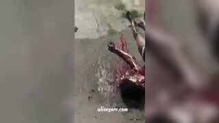 The Guy’s Face Was Turned Into A Bloody Mess By The Machete 