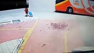 An Old Woman Was Hit By A Bus. Malaysia 