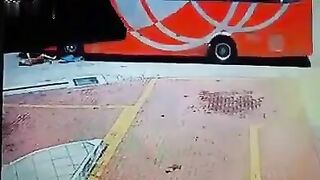 An Old Woman Was Hit By A Bus. Malaysia 