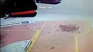 An Old Woman Was Hit By A Bus. Malaysia 