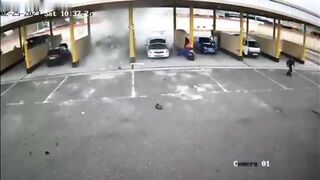 A Gas Cylinder Exploded In A Car At A Gas Station. Uzbek