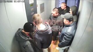 Fight In Elevator With Drunk Man. Russia 