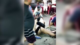 Huge Woman Treats Man Like A Rag Doll And Tries To Pull Him Out
