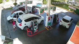 Gas Station Worker Pours Gasoline On Customer And Tells Him To Power Up