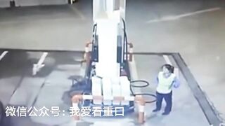 Gas Station Worker Knocked To The Ground