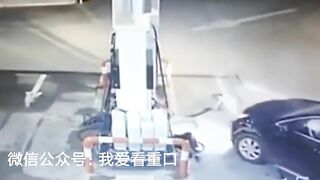 Gas Station Worker Knocked To The Ground