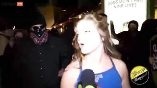 Girls Stalk And Taunt Antifa To The Point They Block Their Own Pros