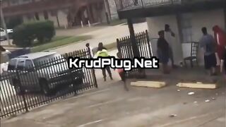 Girl Knocked Down By Metal Pipe