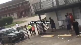 Girl Knocked Down By Metal Pipe