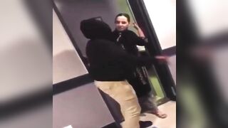 Girl Stopped In Front Of Her Action Room And Gave Him A Slap