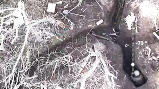 A Grenade Bounces Off The Helmet Of An RU Soldier In A Trench