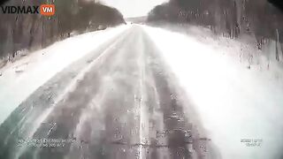 Horrifying Dashcam Video Shows Honda Losing Control On Icey R