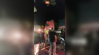 Horrifying Video Shows Truck Driver Running Over Bolsonaro Supporters