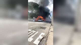 In France, A School Bus Catches Fire While Driving 