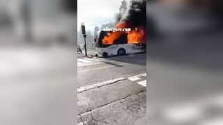 In France, A School Bus Catches Fire While Driving 