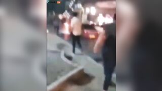 Iranian Police Set On Fire Amid Massive Riots Af