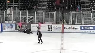 Haha, Woman Pretending To Be A Man Trying To Play Hockey Ends H