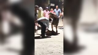 The Man Was Caught Stealing, Beaten And Shot. Mexico 