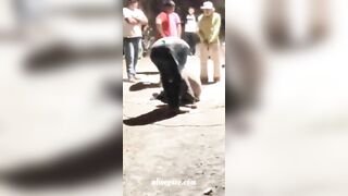 The Man Was Caught Stealing, Beaten And Shot. Mexico 