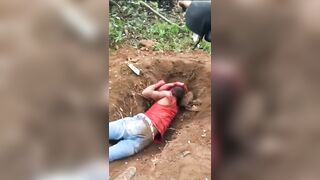 Man Digs His Own Grave