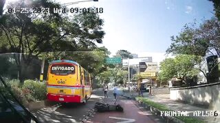 Man Fell Under Bus After Riding Motorcycle