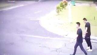 A Man Is Brutally Knocked Down By A Crashed Car