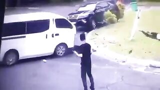 A Man Is Brutally Knocked Down By A Crashed Car