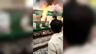 Man Burned Alive On Train!